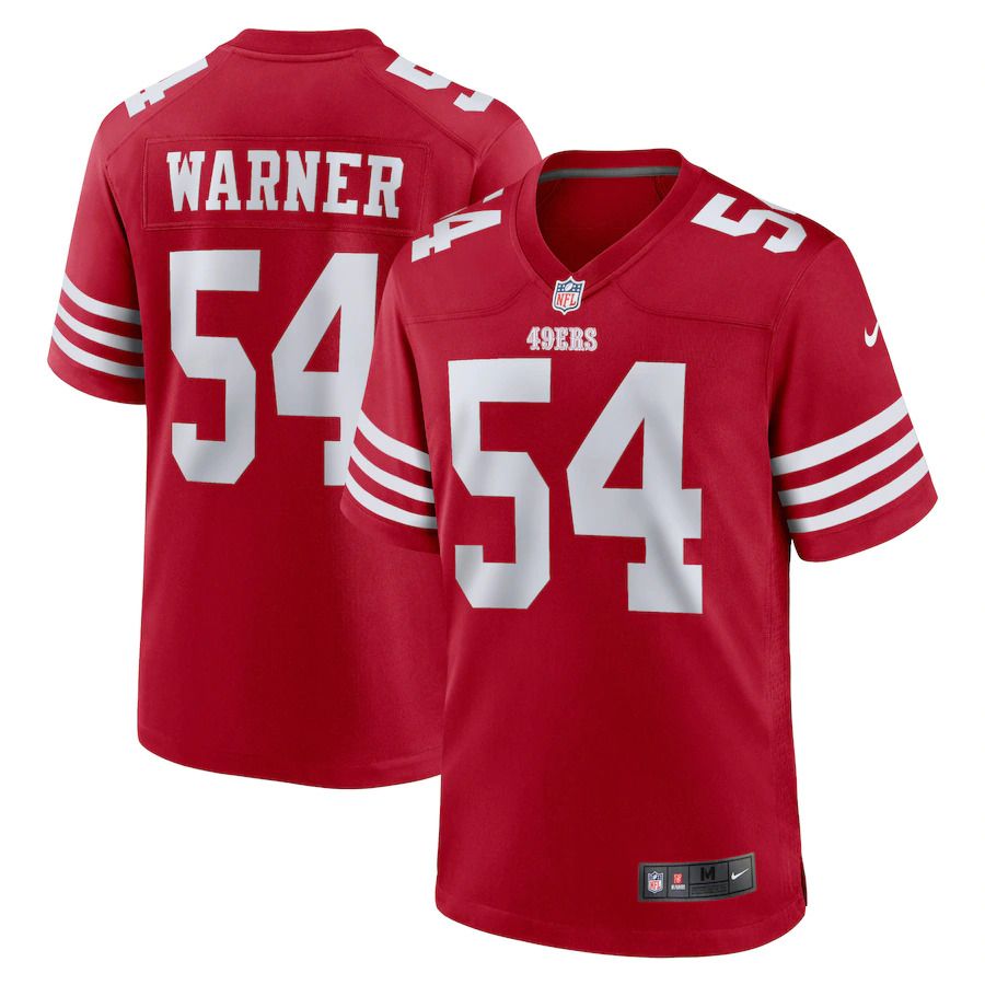 Men San Francisco 49ers 54 Fred Warner Nike Scarlet Player Game NFL Jersey
